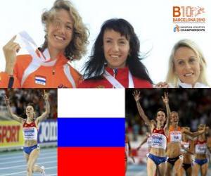 yapboz 800 m, Yvonne Hak ve Jennifer Meadows (2 ve 3) Avrupa Atletizm Şampiyonası&#039;nda Barcelona 2010 of Maria Savinov şampiyonu